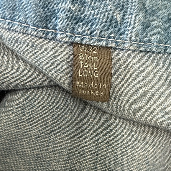 ASOS Romper Blue Chambray One Piece Romper Size 32 Tall - Picture 4 of 5